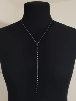 Κολιέ Γραβάτα με λάμψη ασημένια