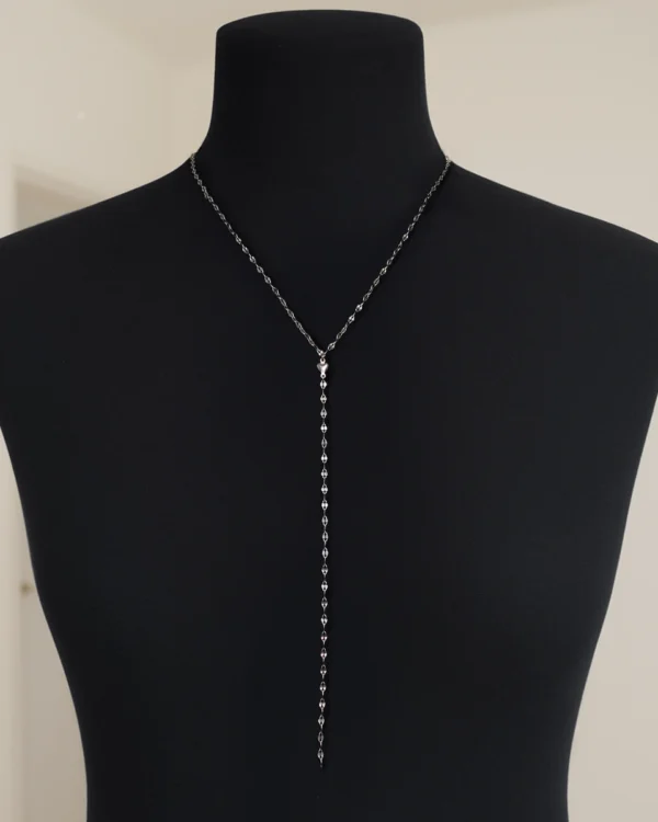 Κολιέ Γραβάτα με λάμψη ασημένια