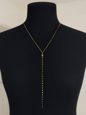 Κολιέ Γραβάτα με λάμψη χρυσή