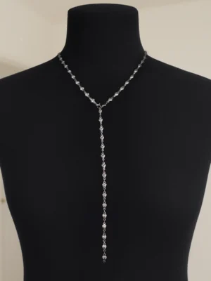 Κολιέ Γραβάτα Καρδιές ασημένια