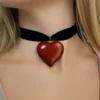 Κολιέ τσοκερ Καρδιά Κόκκινη
