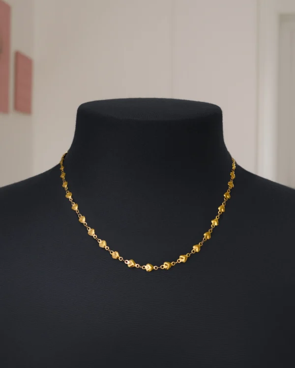 Κολιέ αλυσίδα καρδιές χρυσή