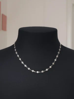 Κολιέ αλυσίδα καρδιές ασημένια