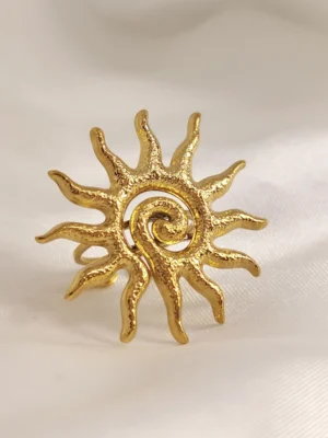 Δαχτυλίδι Ήλιος σπείρα χρυσό