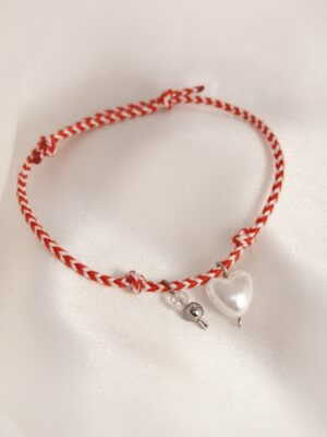 Μαρτάκι πέρλα Καρδιά Χάντρα ασημένιο