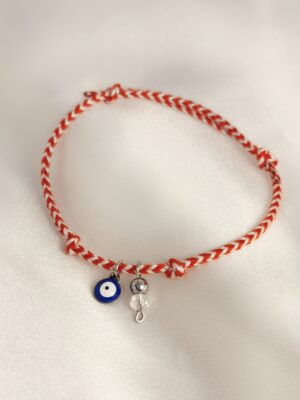 Μαρτάκι ματάκι Χάντρα ασημένιο