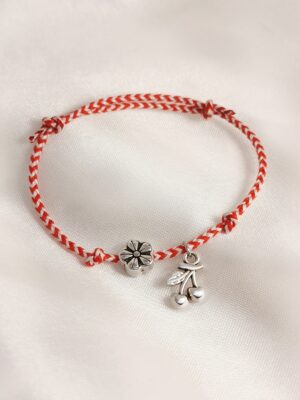 Μαρτάκι Λουλούδι Κερασάκι ασημένιο