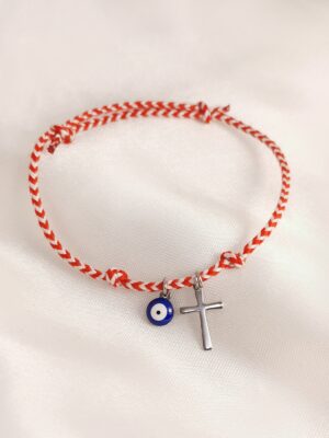 Μαρτάκι Σταυρός Ματάκι ασημένιο