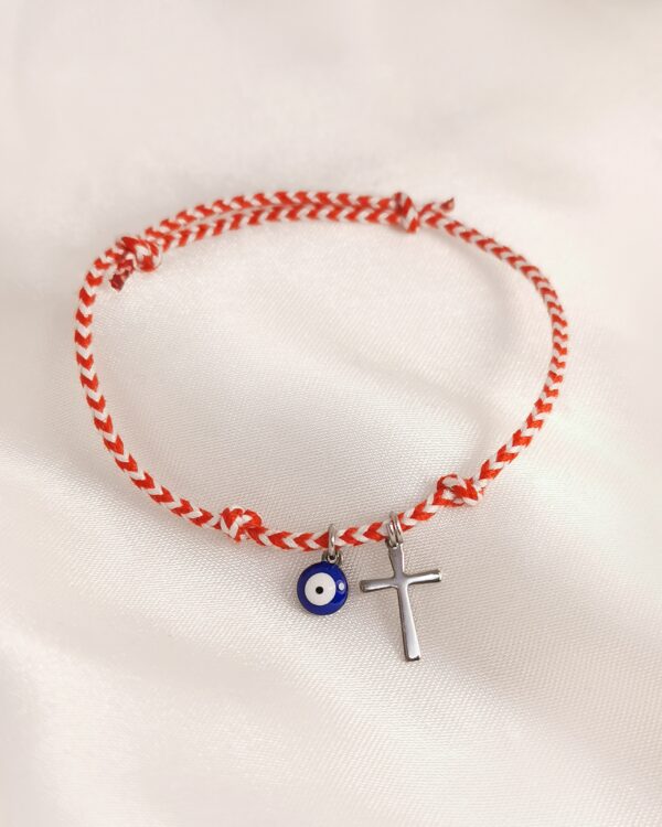 Μαρτάκι Σταυρός Ματάκι ασημένιο