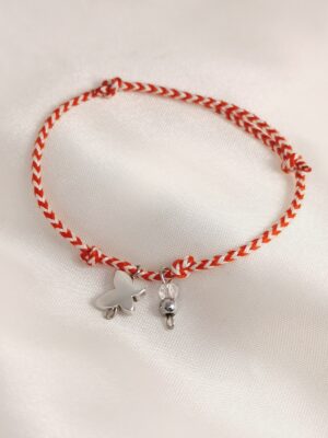 Μαρτάκι Πεταλούδα Χάντρα ασημένιο