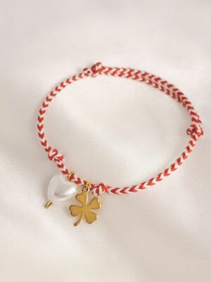 Μαρτάκι Πέρλα Καρδιά Τριφυλλάκι χρυσό