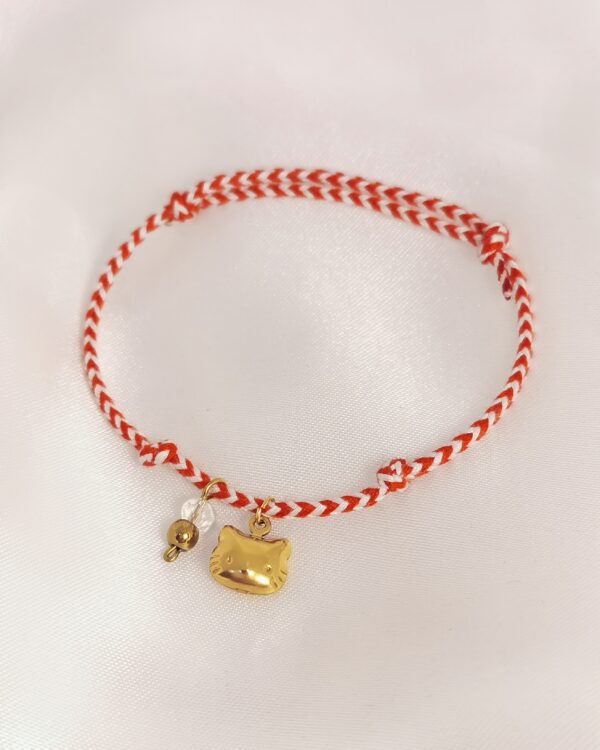 Μαρτάκι Hello kitty Χάντρα χρυσό